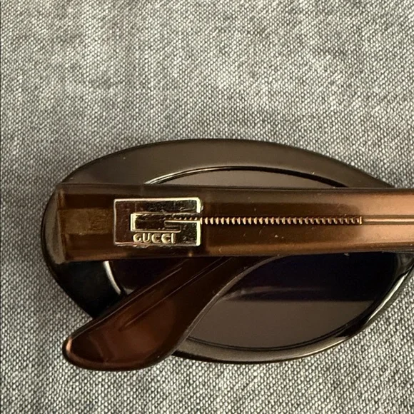 Authentic Vintage Gucci Sunglasses GG 2413/N/S 5NR Brown on Black Oval 52 mm - Picture 5 of 10